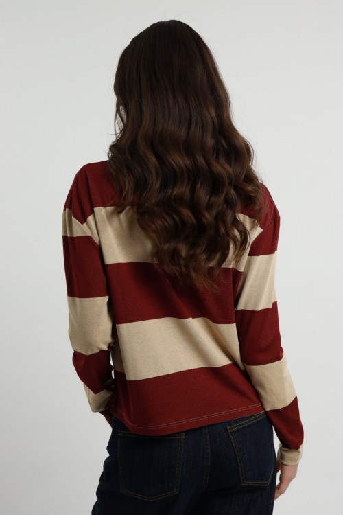 Susy Mix Polo Rigata Maniche Lunghe Presa
