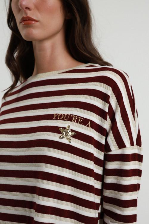 Susy Mix Maglia Righe "You Are a Star" Outlet