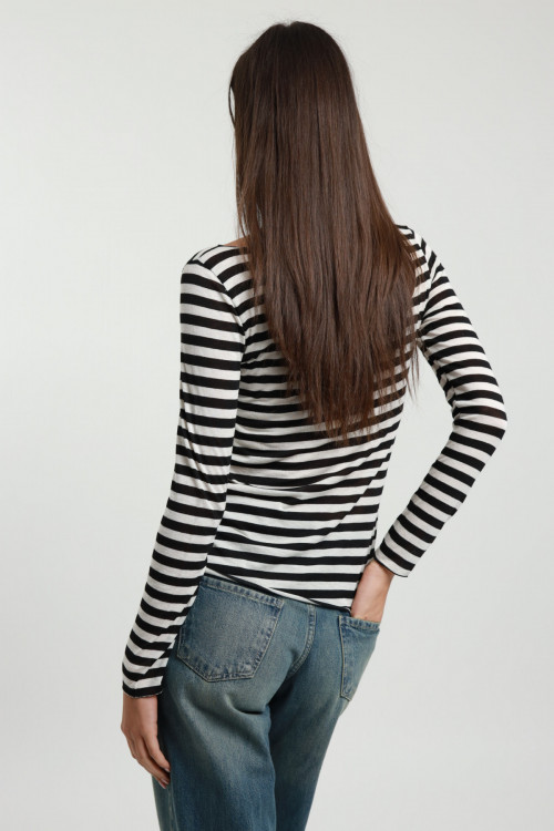 Susy Mix Maglia Righe Scollo Barchetta In Saldo