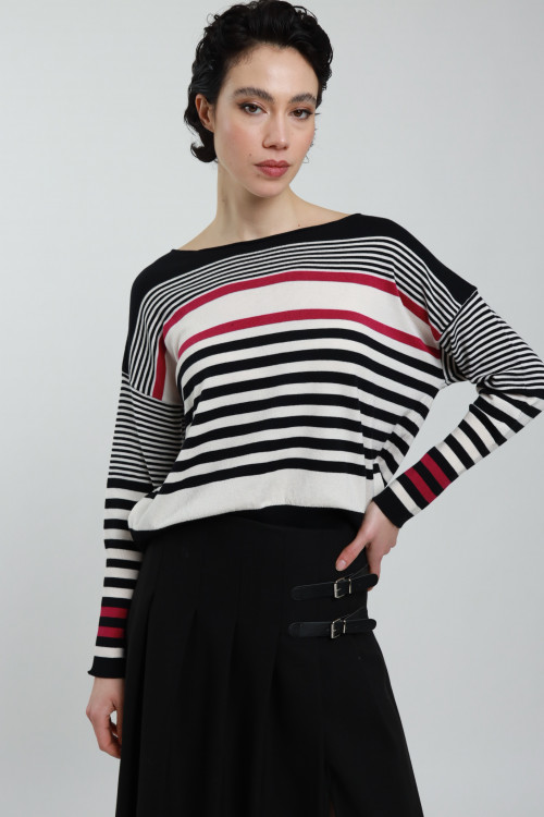 Susy Mix Maglia a Righe In Linea