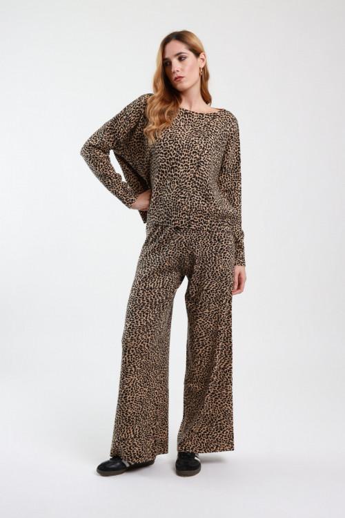 Susy Mix Pantaloni in Maglia Maculati