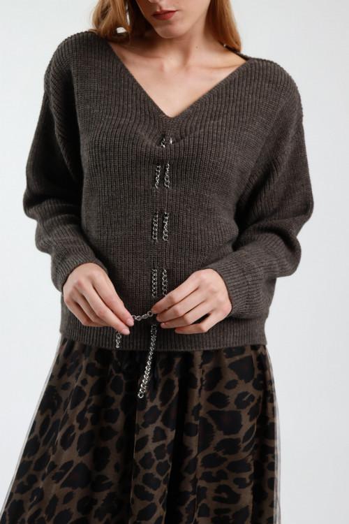 Susy Mix Maglione Scollo V Catena In Vendita