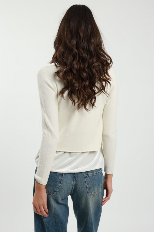 Susy Mix Cardigan Crop con Laccetto Qualità Garantita