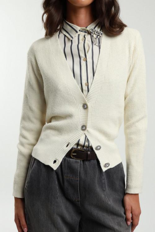 Susy Mix Cardigan Bottoni Gioiello Negozi Online