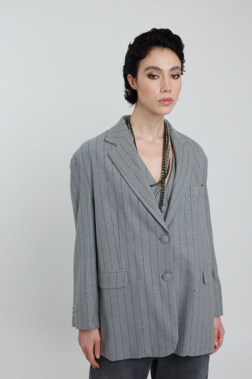 Susy Mix Blazer Over Gessato Nuova