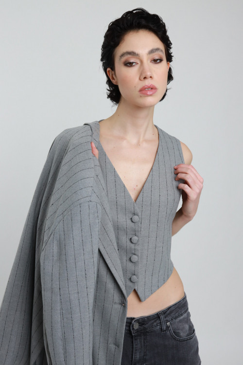 Susy Mix Gilet Gessato Moda