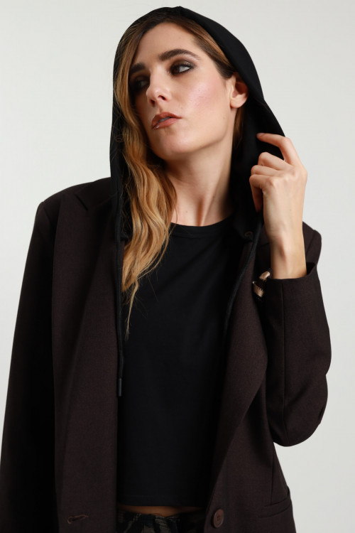 Susy Mix Blazer con Spilla e Cappuccio Affare Del Giorno