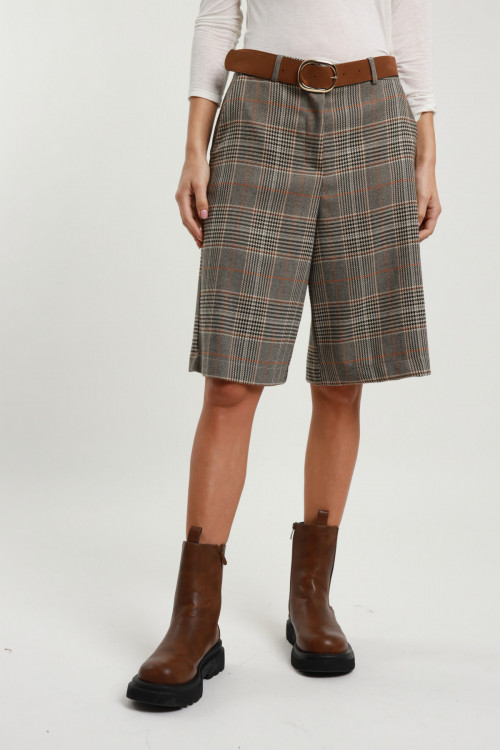 Susy Mix Bermuda Check con Cintura Sottocosto