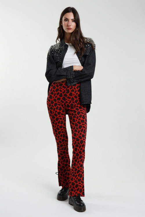 Susy Mix Pantaloni Trombetta Maculati Sconto
