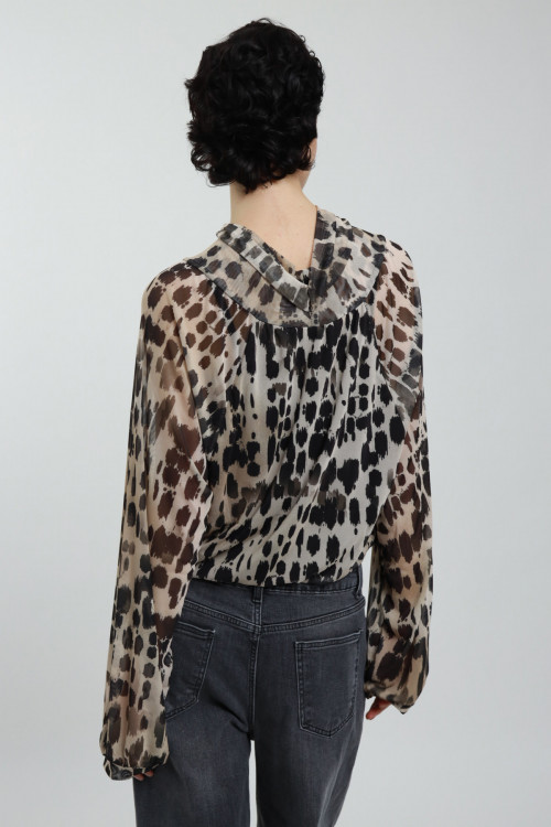 Susy Mix Blusa Cut-Out in Fantasia Spedizione Gratuita