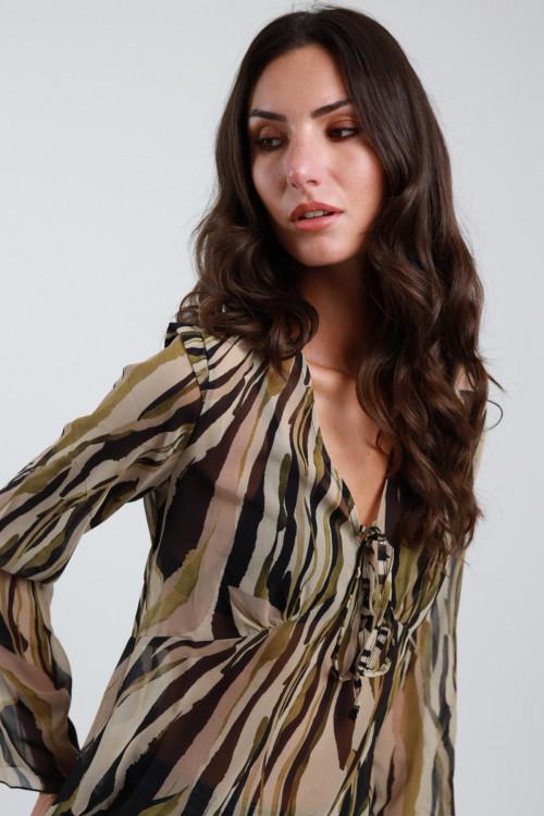 Susy Mix Maglia Scollo V Fantasia Consegna Veloce
