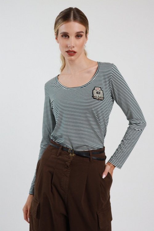 Susy Mix Maglia Rigata Slim Fit In Vendita
