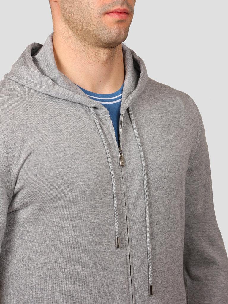Svevo Giubbotto full zip Cotone e Cashmere Grigio Sottocosto