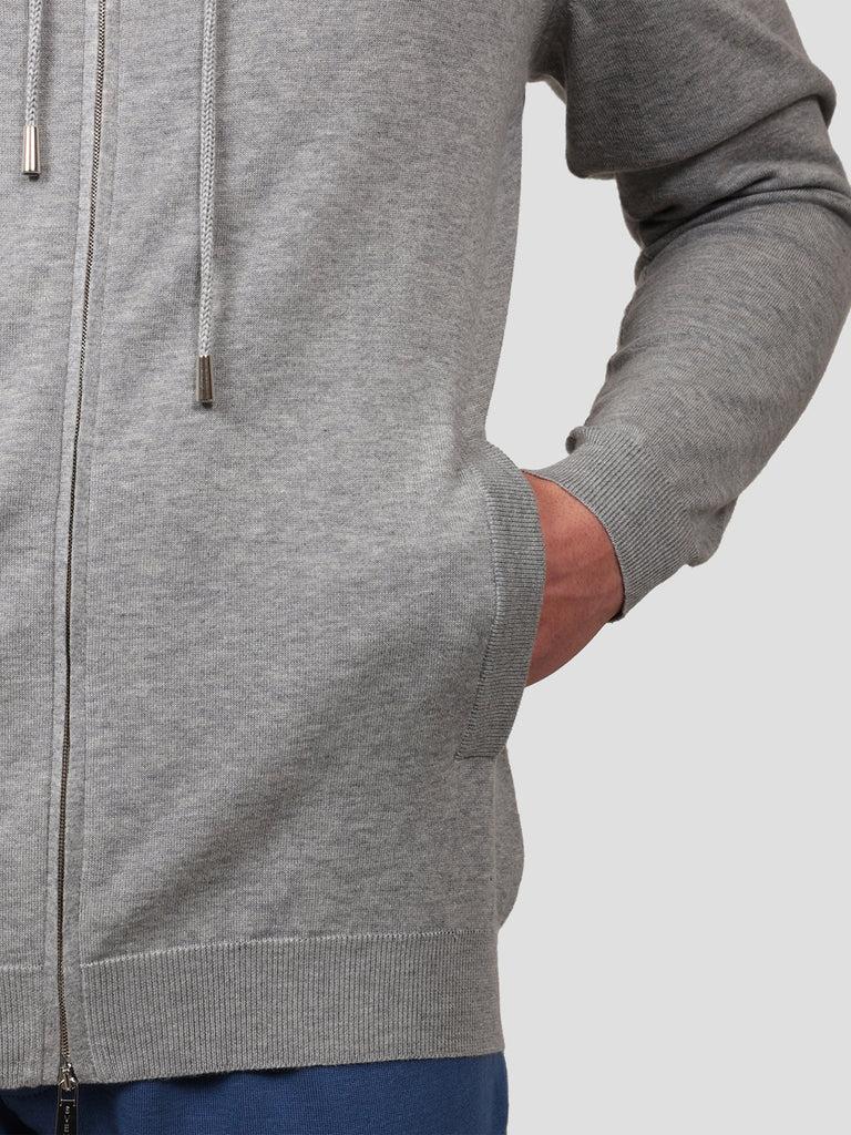 Svevo Giubbotto full zip Cotone e Cashmere Grigio Sottocosto