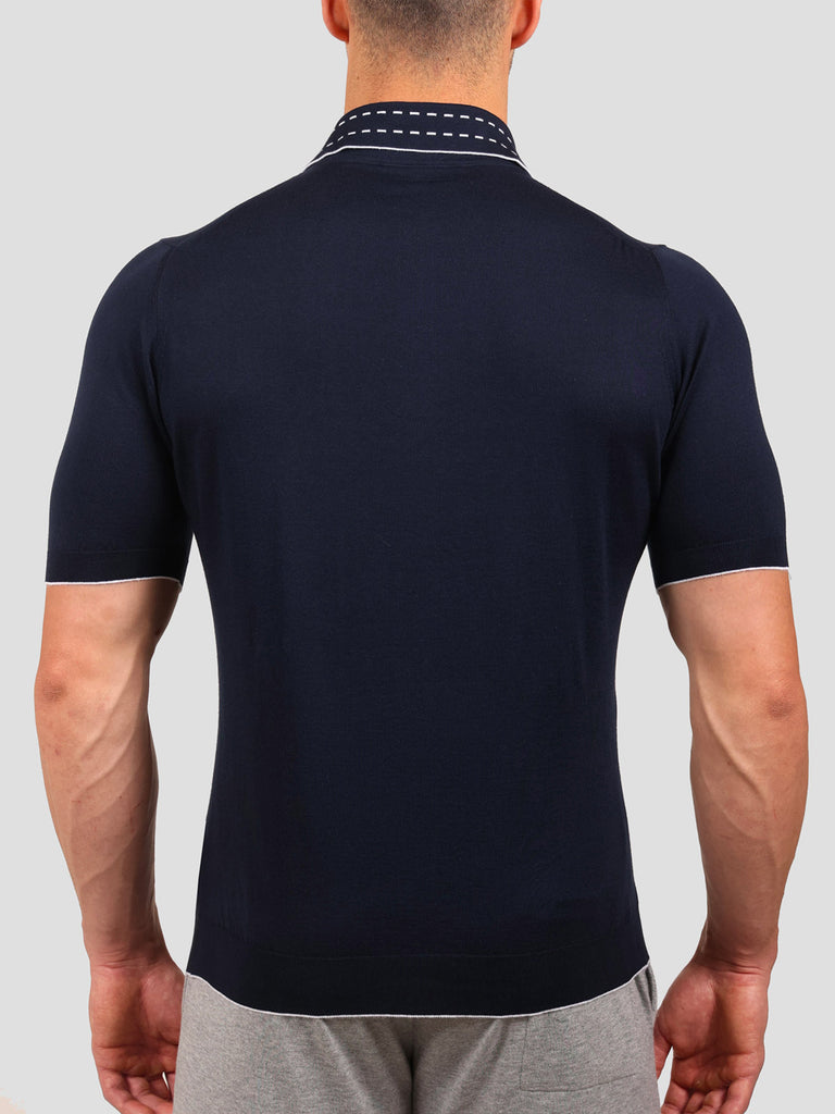 Svevo Maglia Polo 100% Cotone Supersoft Blu Navy e Bianca Novità