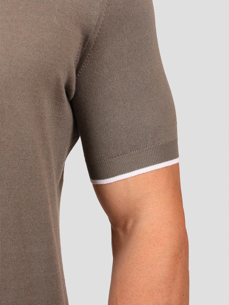 Svevo Maglia Polo 80% Cotone - 20% Seta Grigia e Bianca Presa