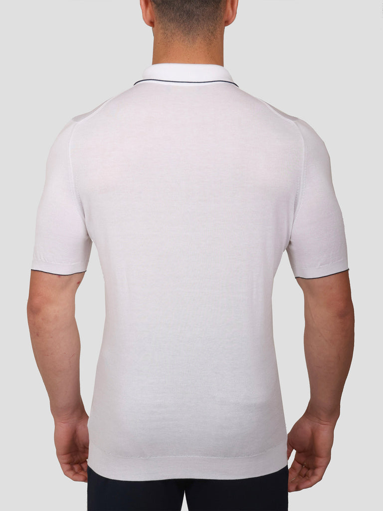 Svevo Maglia Polo con Zip 100% Cotone Supersoft Bianca Economico