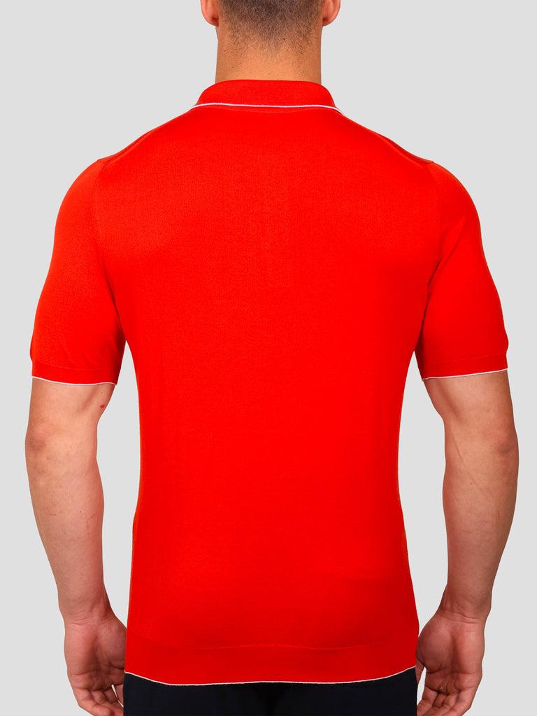 Svevo Maglia Polo con Zip 100% Cotone Supersoft Arancione Duty-free