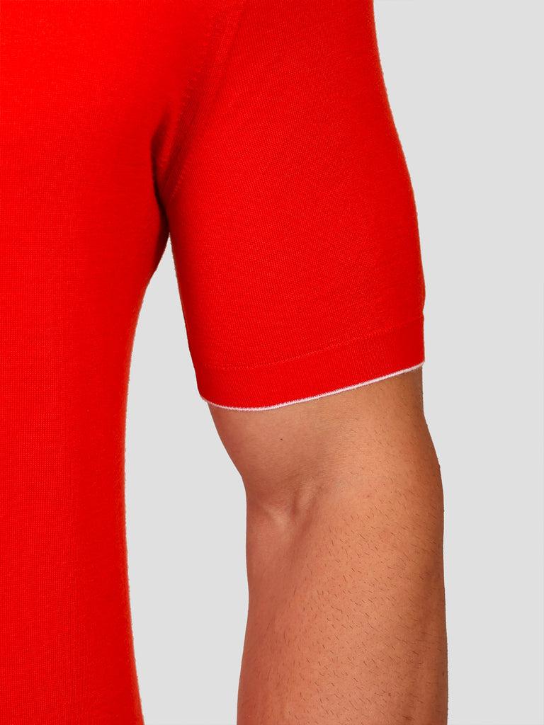 Svevo Maglia Polo con Zip 100% Cotone Supersoft Arancione Duty-free