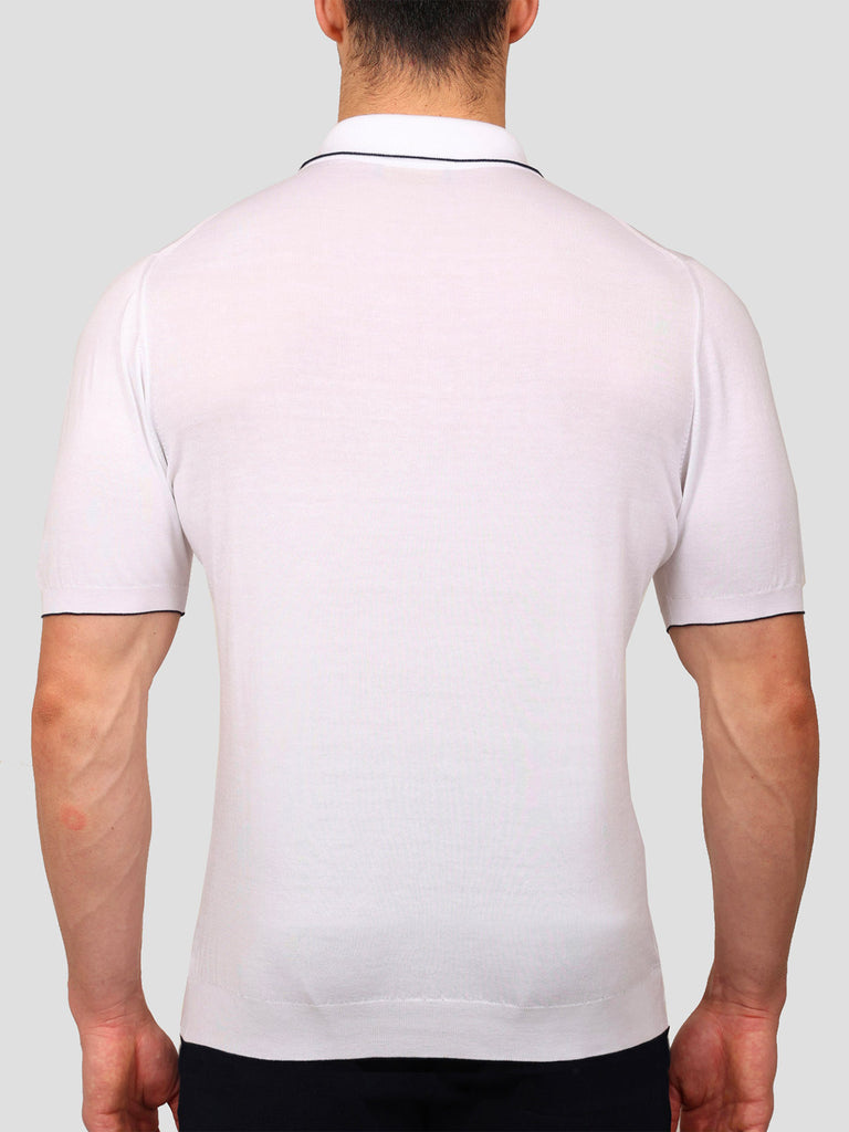 Svevo Maglia Polo con Zip 100% Cotone Supersoft Bianca Outlet