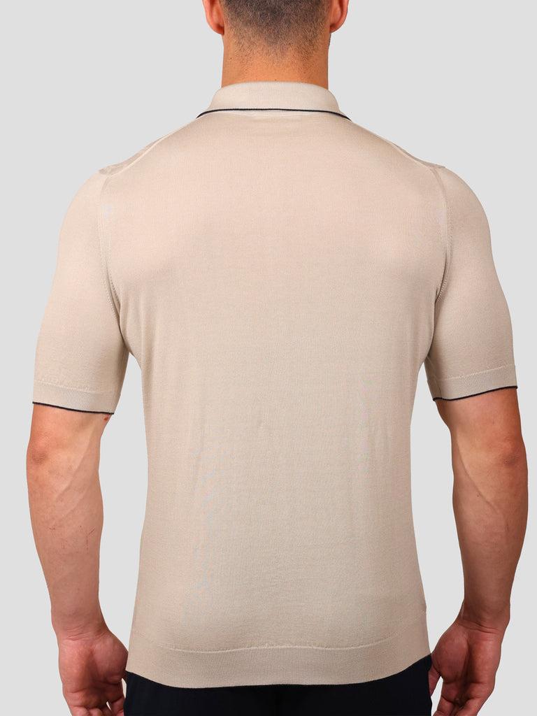 Svevo Maglia Polo con Zip 100% Cotone Supersoft Beige Offerte