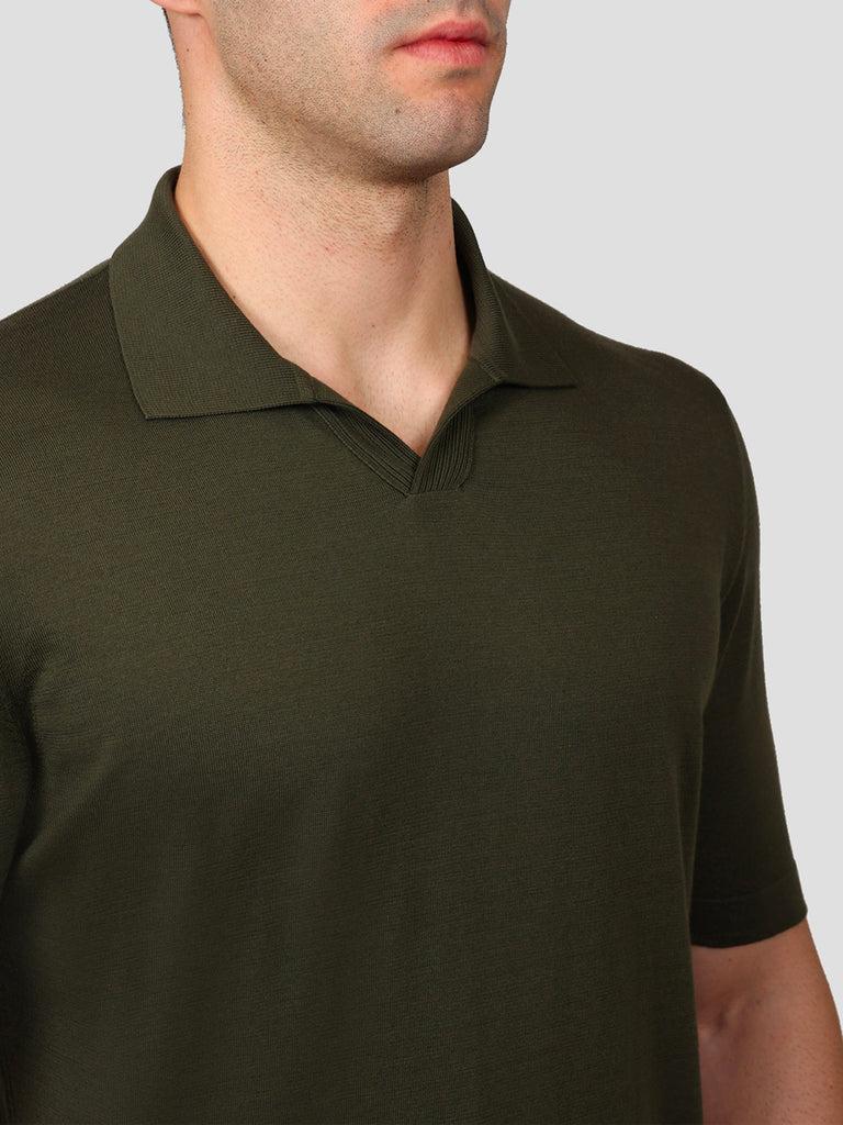 Svevo Polo scollo a V 100% Cotone Supersoft Verde Hotsell