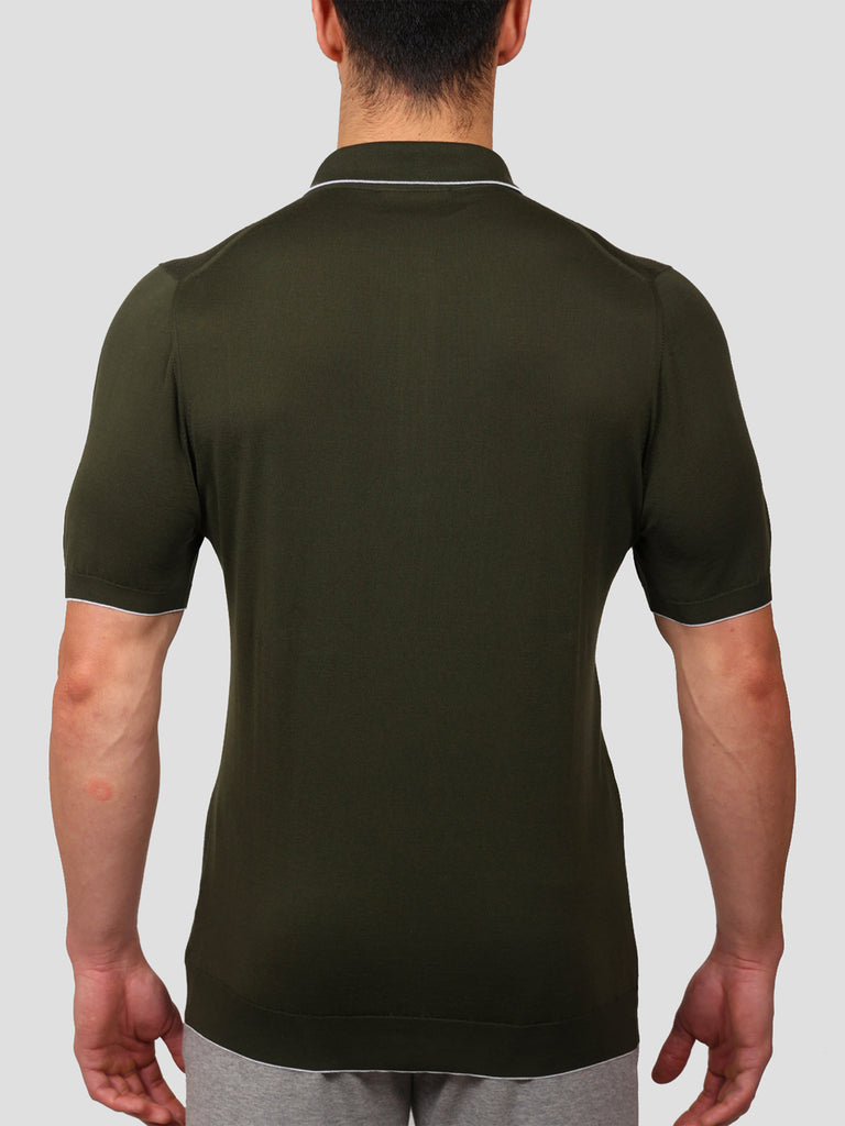 Svevo Maglia Polo con Zip 100% Cotone Supersoft Verde Vendita Calda
