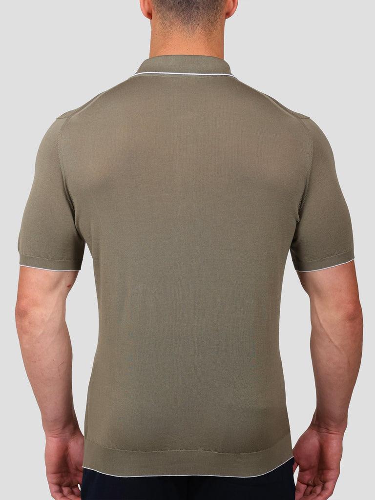 Svevo Maglia Polo con Zip 100% Cotone Makò Grigia Vendita Economica
