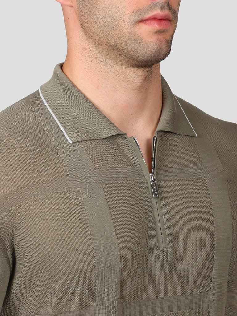 Svevo Maglia Polo con Zip 100% Cotone Makò Grigia Vendita Economica