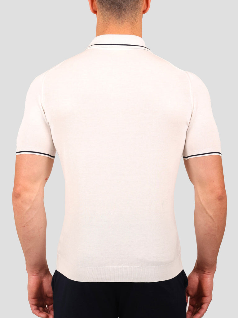 Svevo Maglia Polo 100% Cotone Makò Panna Saldi Di Fabbrica