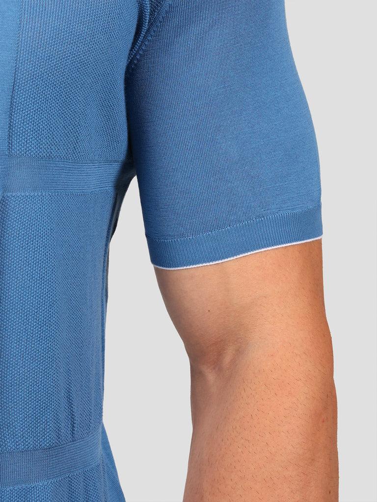 Svevo Maglia Polo con Zip 100% Cotone Makò Bluette Vendite Flash