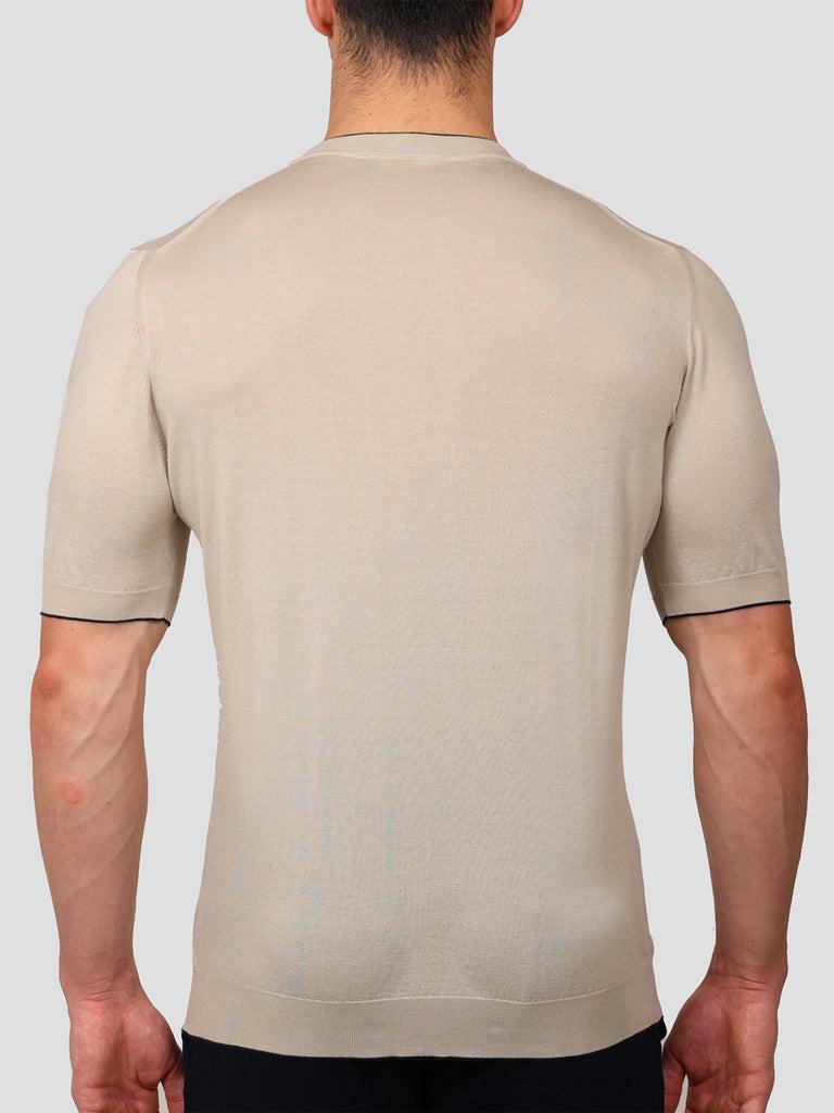 Svevo Maglia Girocollo 100% Cotone Supersoft Beige In Saldo