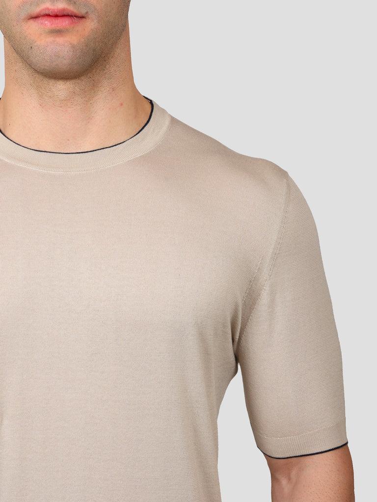 Svevo Maglia Girocollo 100% Cotone Supersoft Beige In Saldo