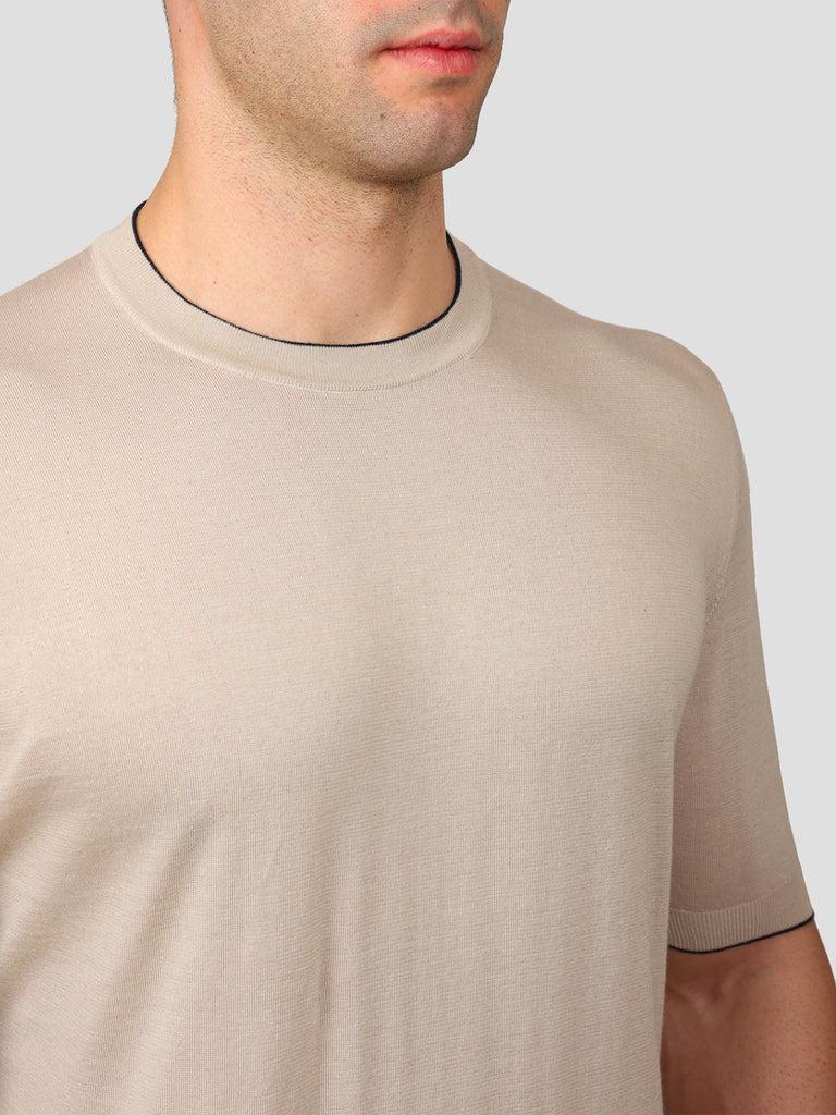Svevo Maglia Girocollo 100% Cotone Supersoft Beige In Saldo
