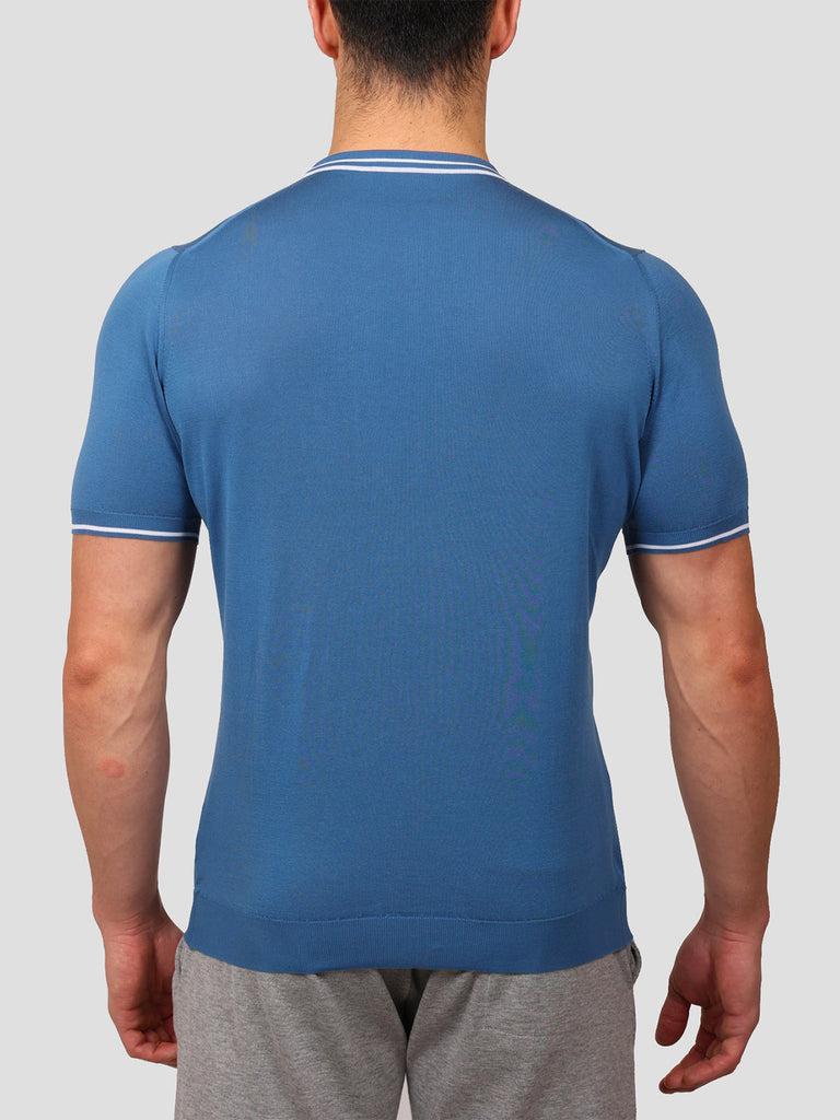 Svevo Maglia Girocollo 100% Cotone Makò Bluette Italy