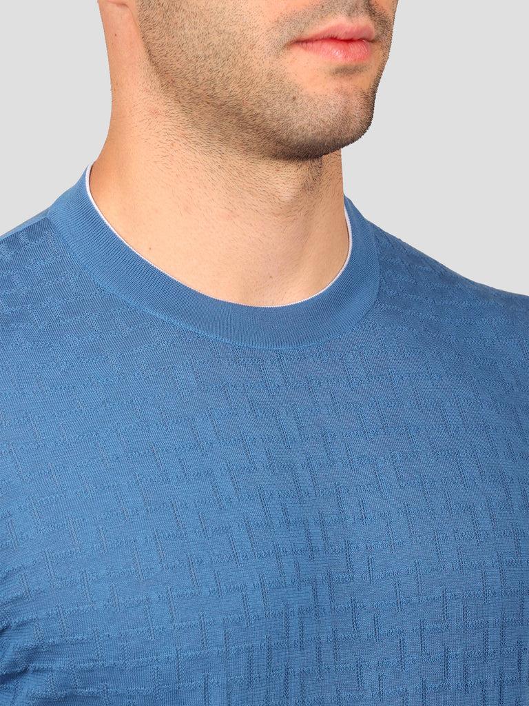 Svevo Maglia Girocollo 100% Cotone Makò Bluette 2025