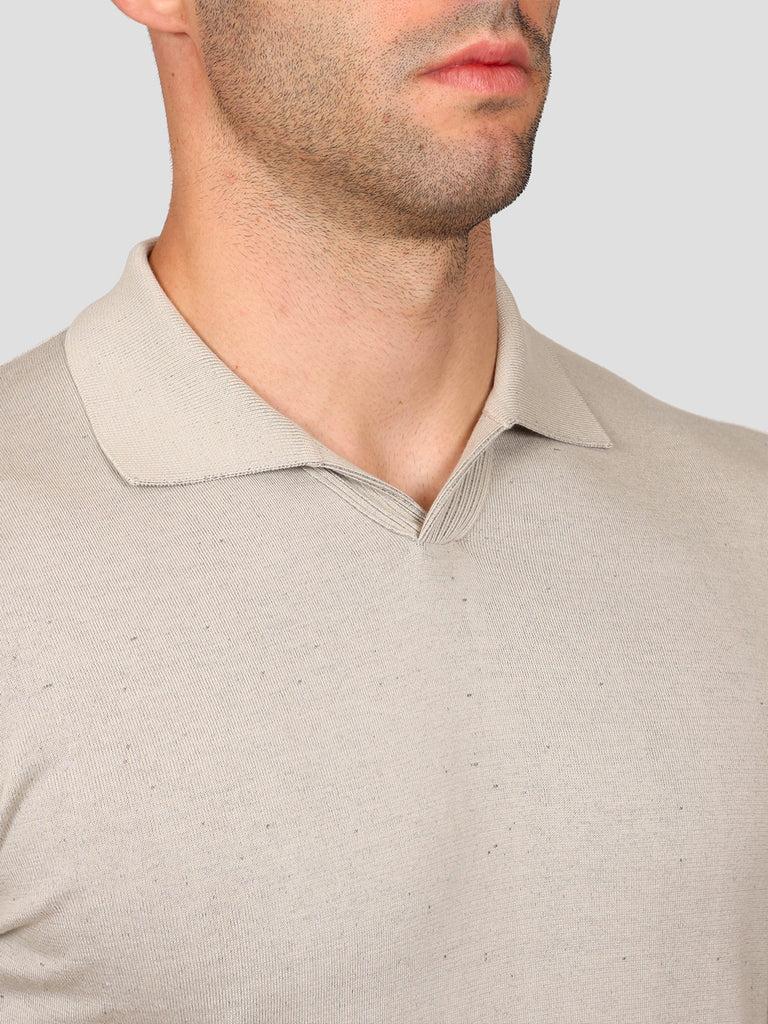 Svevo Maglia Scollo a V in Carbonio Beige Qualità