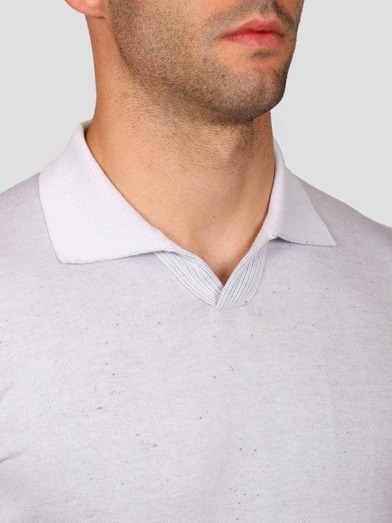 Svevo Maglia Scollo a V in Carbonio Bianca Prezzo Ridotto