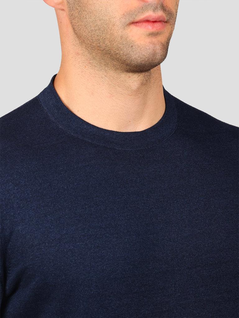 Svevo Maglia Girocollo 100% Cotone Indaco Spedizione Gratuita