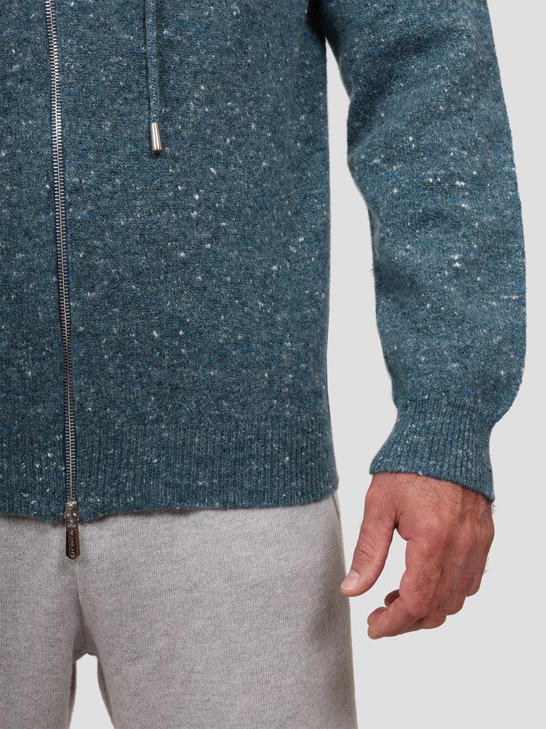 Svevo Giubbotto con zip Lana Cashmere e Poliammide Blu Sconto