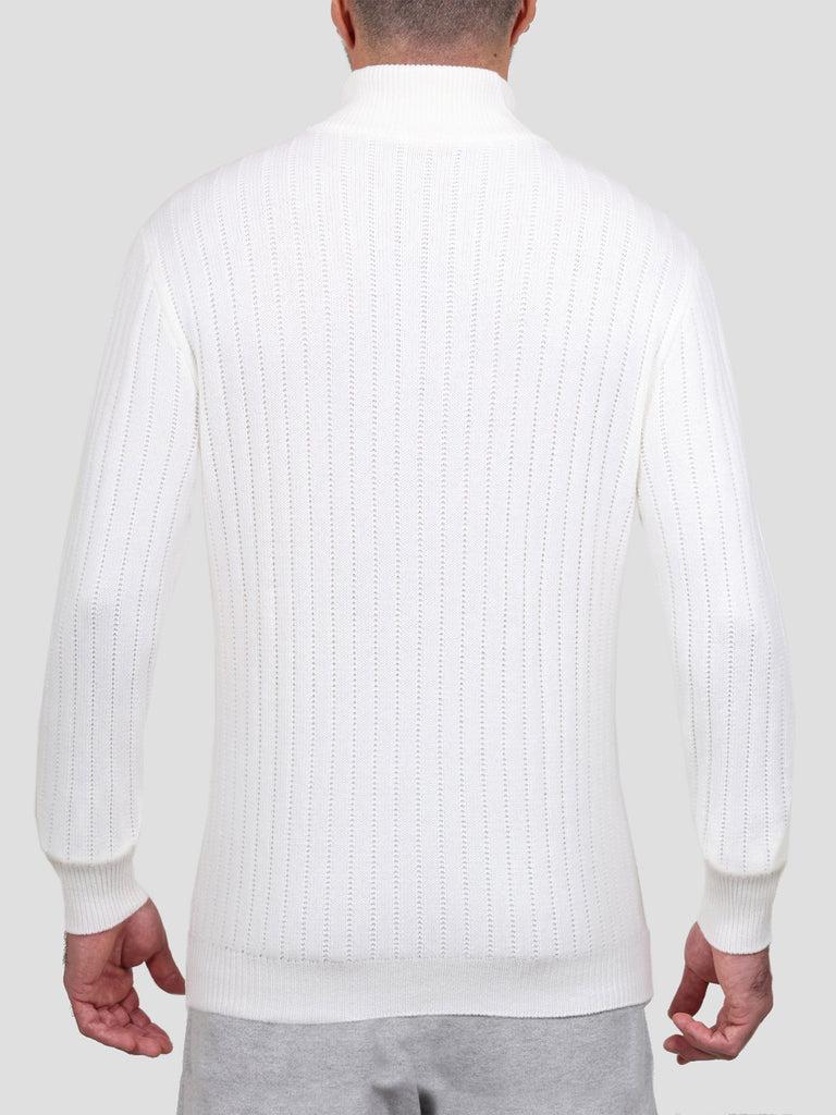Svevo Lupetto con zip 100% Lana Bianco Saldi