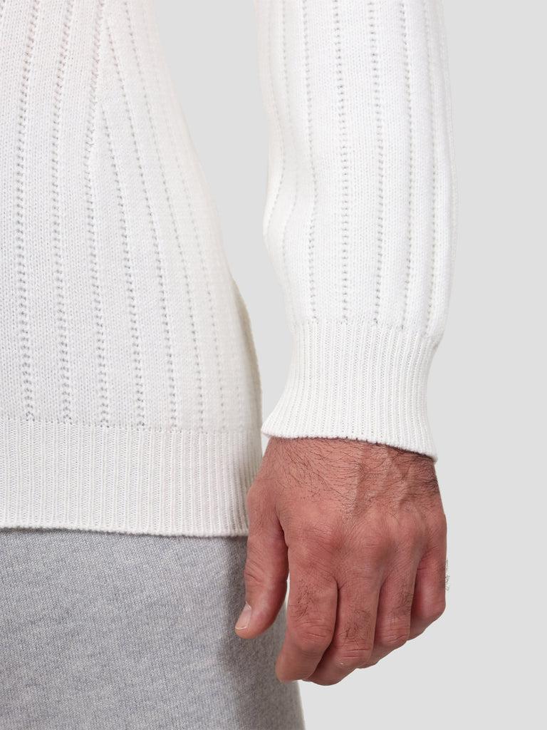 Svevo Lupetto con zip 100% Lana Bianco Saldi