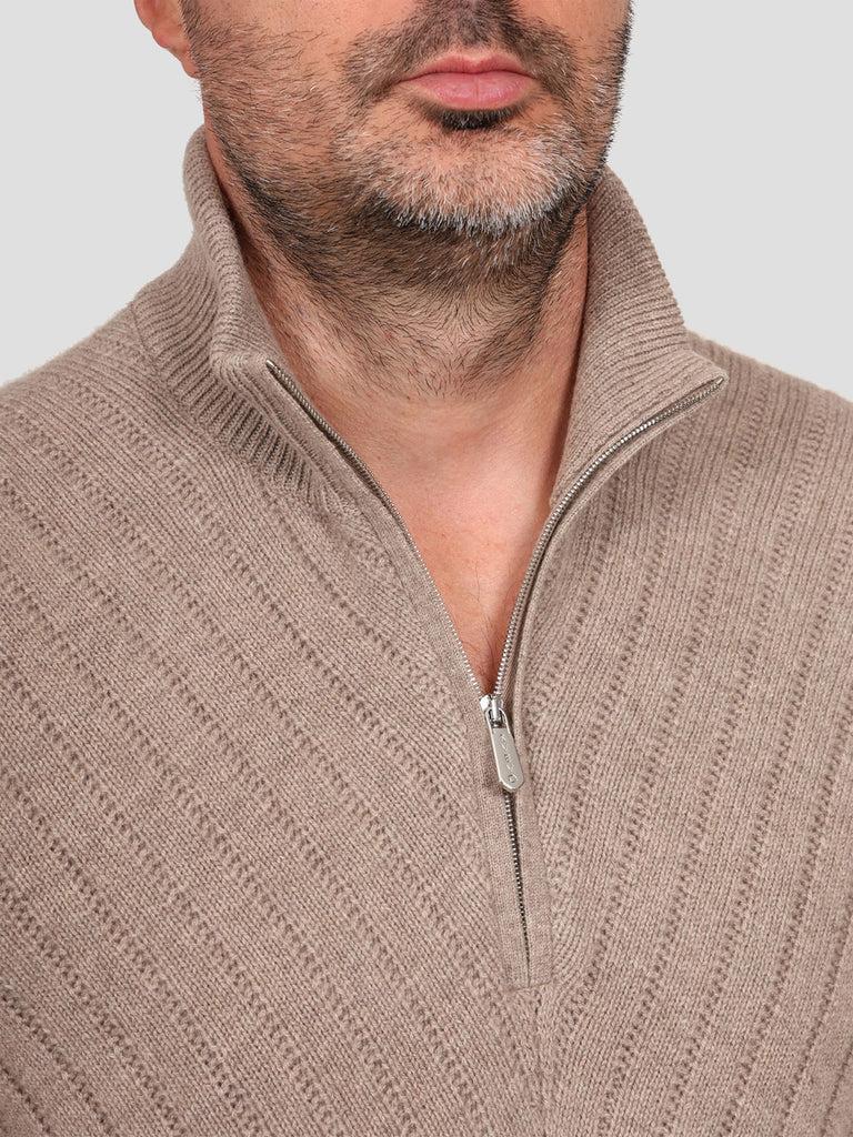 Svevo Lupetto con zip 100% Lana Marrone Offerte