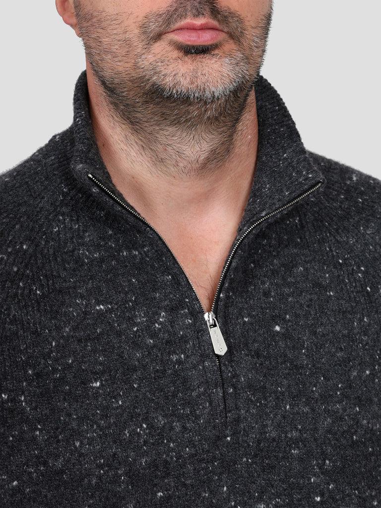 Svevo Lupetto con zip Lana Cashmere e Poliammide Antracite Hotsell