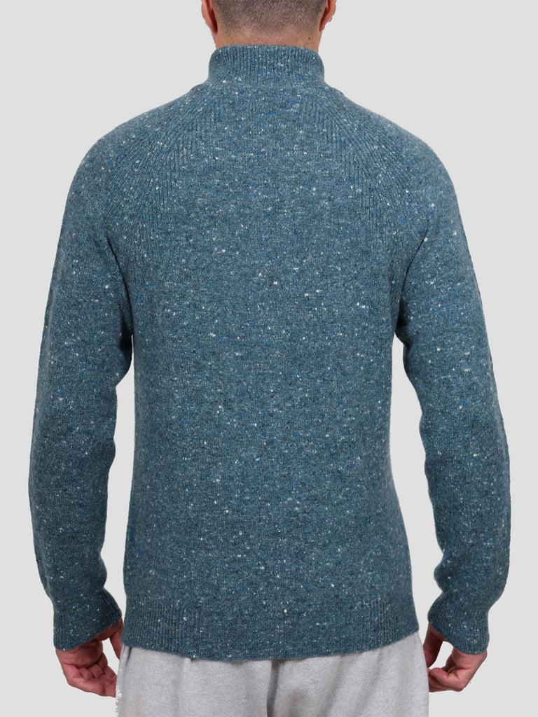 Svevo Lupetto con zip Lana Cashmere e Poliammide Blu Vendita Calda