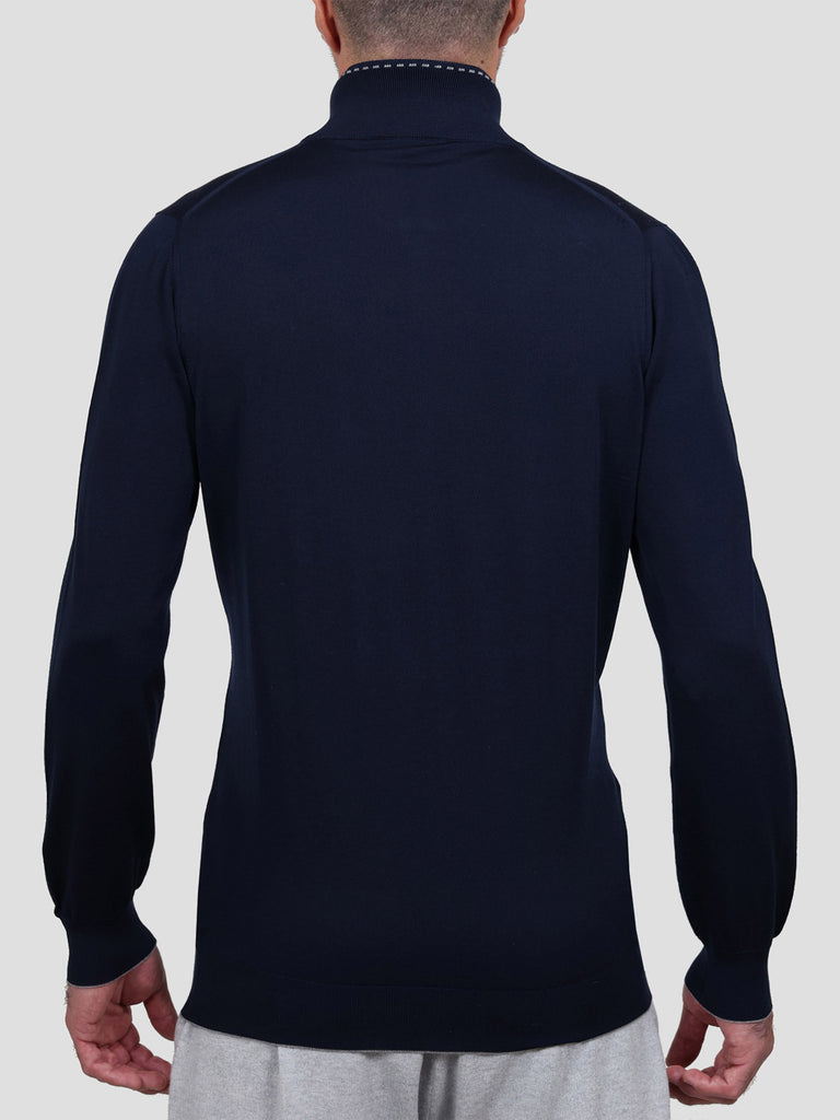 Svevo Lupetto Lana Merino Superfine 160's Blu Vendita Economica