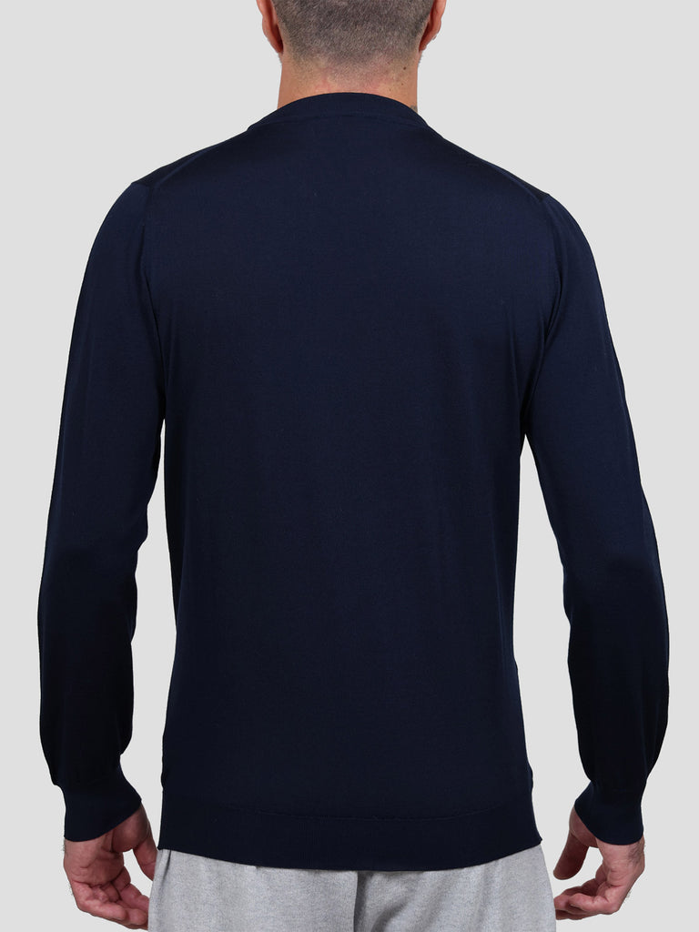 Svevo Maglia Girocollo Lana Merino Superfine 160's Blu I Più Venduti