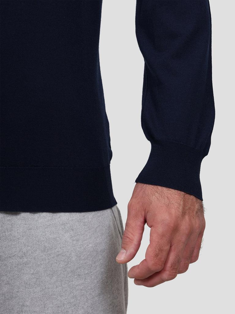 Svevo Maglia Girocollo Lana Merino Superfine 160's Blu I Più Venduti