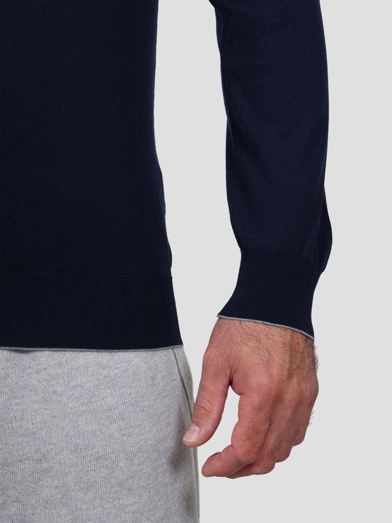 Svevo Maglia Polo Lana Merino Superfine 160's Blu Negozio