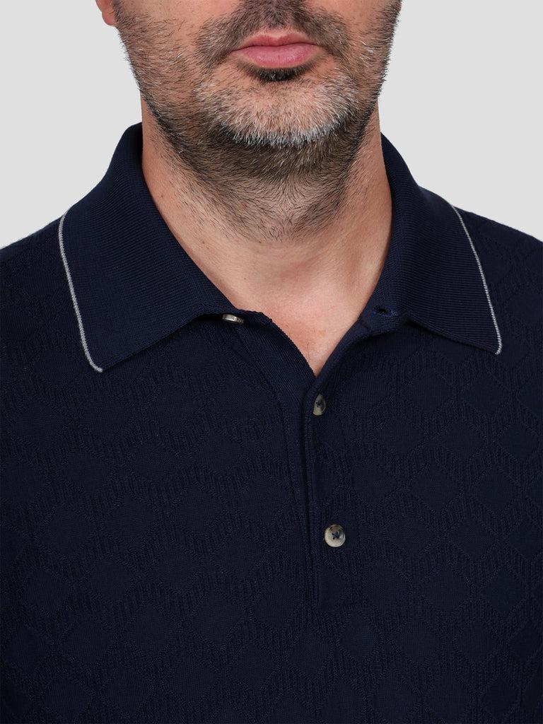 Svevo Maglia Polo Lana Merino Superfine 160's Blu In Saldo